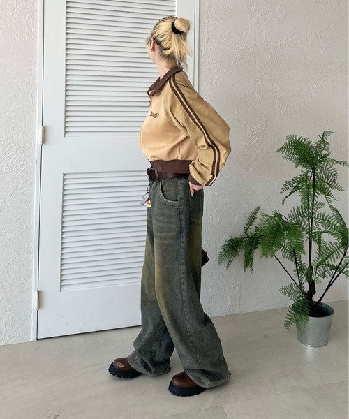 「sedacle girl」 デニムパンツ MEDIUM インディゴブルー レディース_画像8