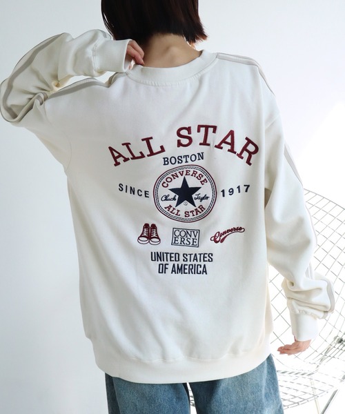 「CONVERSE」 スウェットカットソー L ダークブルー メンズ_画像4