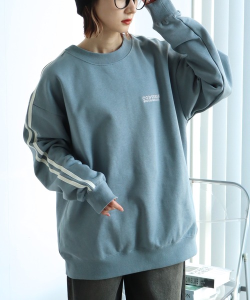 「CONVERSE」 スウェットカットソー L ダークブルー メンズ_画像9