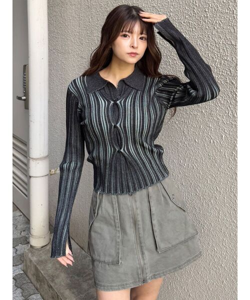 MURUA rugflowerニット ショルダーフラワーシャギーニット[品番：MKSW0067728]｜MURUA