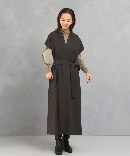 「URBAN RESEARCH ROSSO WOMEN」 ノースリーブワンピース FREE ダークブラウン レディースの画像