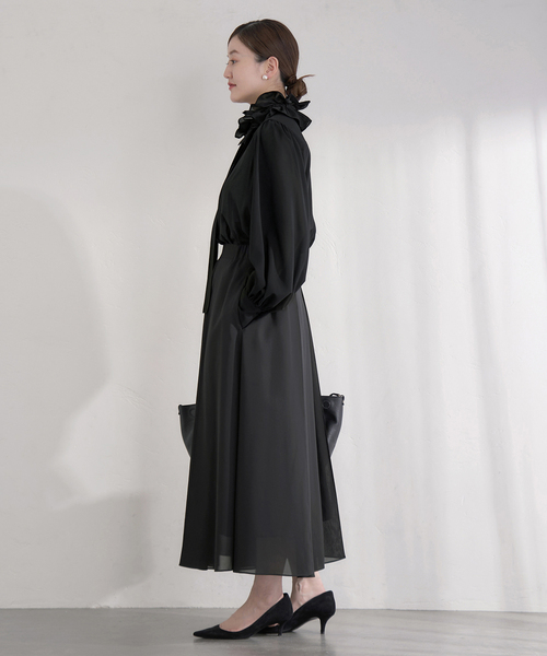 IENA（イエナ） ブラウス シャツ ＆NAVY シアーボウタイブラウス