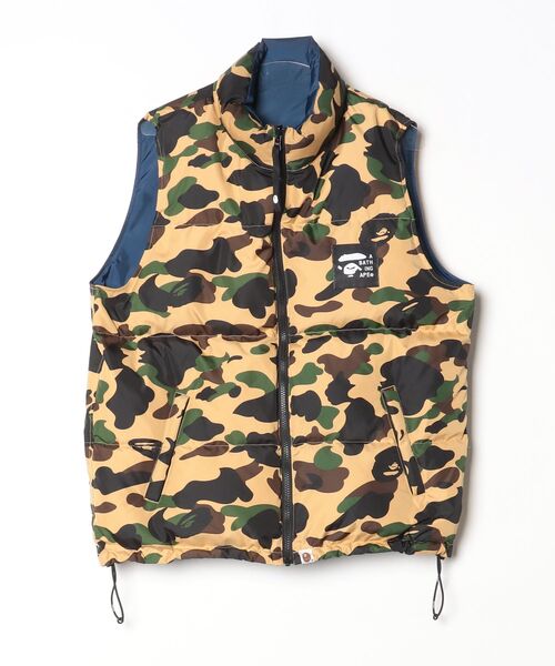 A BATHING APE ダウンベスト A BATHING APE（アベイシングエイプ） ダウンベスト MEDIUM イエロー