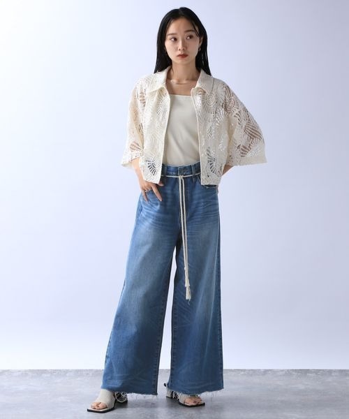 「JEANASIS」 半袖シャツ FREE ブラック レディース_画像8
