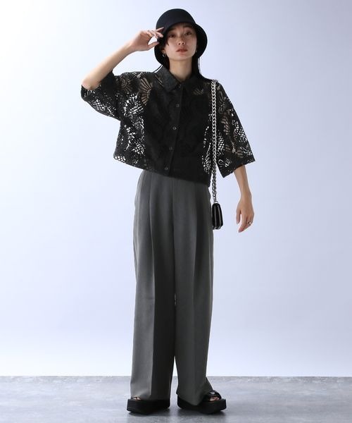 「JEANASIS」 半袖シャツ FREE ブラック レディース_画像10