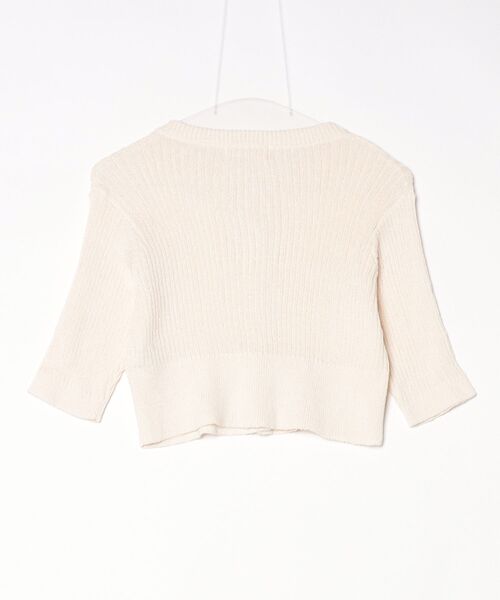 「SLOBE citron.」 7分袖ニットカーディガン - ホワイト レディース_画像2