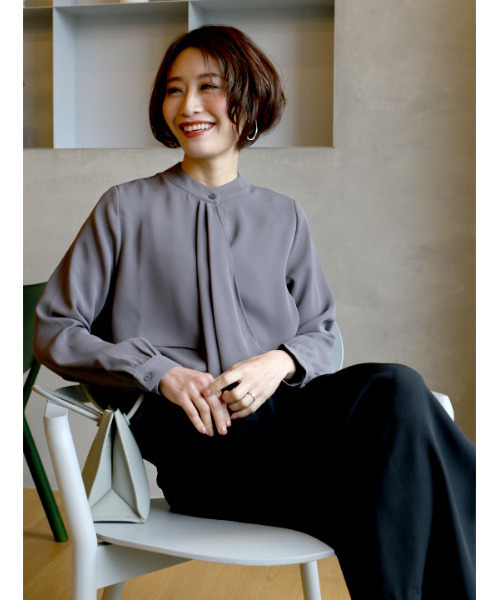 「Ehre style」 長袖ブラウス FREE グレー レディース_画像3