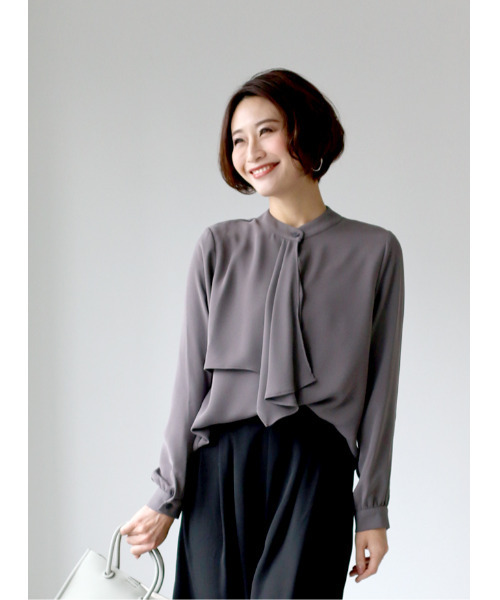 「Ehre style」 長袖ブラウス FREE グレー レディース_画像6