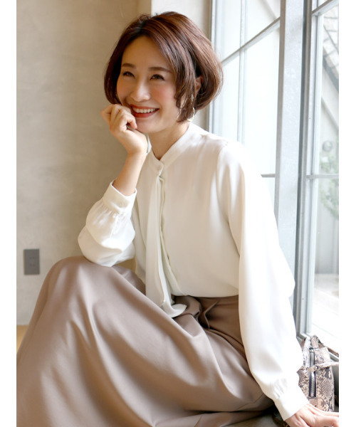 「Ehre style」 長袖ブラウス FREE グレー レディース_画像9