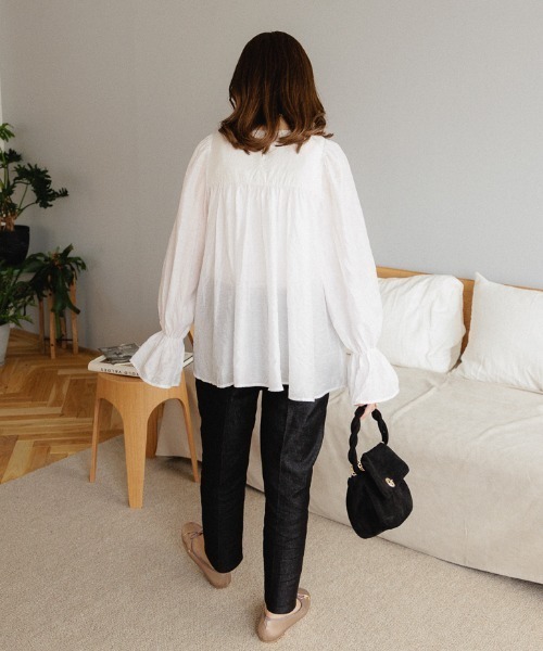 「flower」 長袖ブラウス FREE ホワイト レディース_画像5