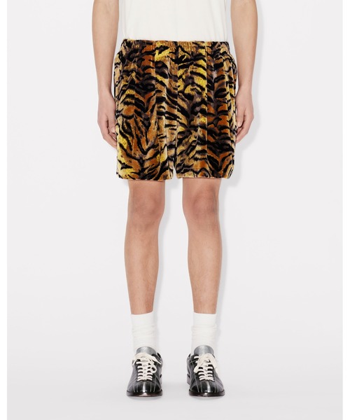 パンツ 'KENZO Tiger' トラック ショートパンツ イン ベルベット ジャカード メンズの画像