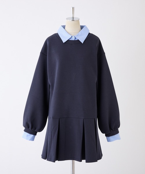 「one after another NICE CLAUP」 長袖ワンピース FREE 杢グレー レディース_画像2