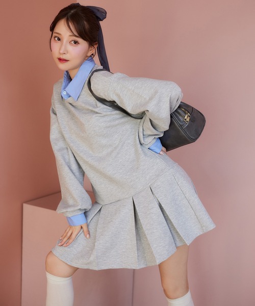 「one after another NICE CLAUP」 長袖ワンピース FREE 杢グレー レディース_画像8