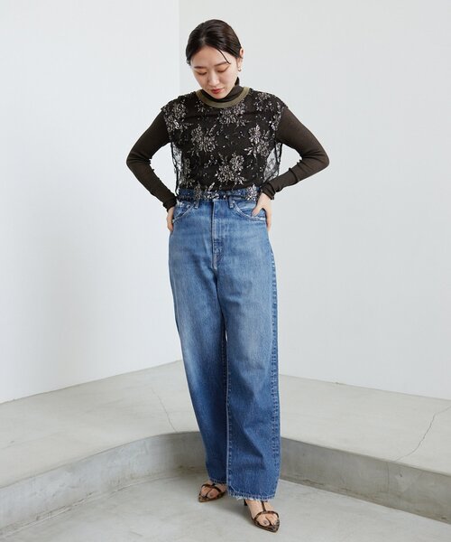 「IENA」 デニムパンツ 27 コバルトブルー レディースの画像