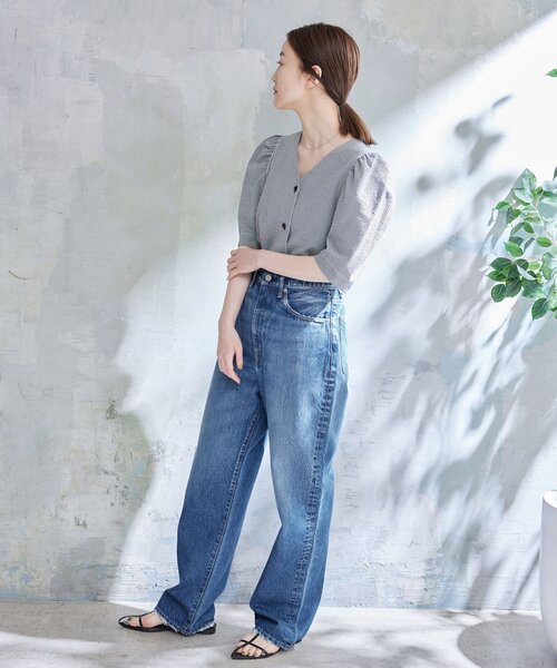 「IENA」 デニムパンツ 27 コバルトブルー レディースの画像