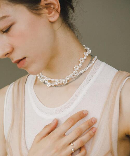 ネックレス decor「デコール」　FLOWER PEARL BEADSCHOKER レディース