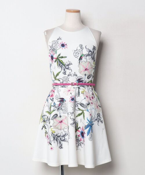 Ted Baker（テッドベーカー） 花柄ノースリーブワンピース 1 ホワイト