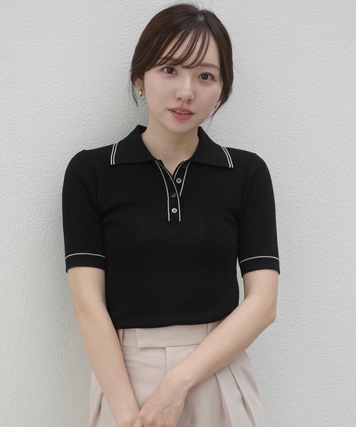 ニット セーター 「ZOZO限定カラー」テンセルポロニットトップス レディースの画像