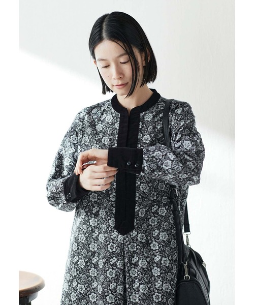 「Sunny clouds」 長袖ワンピース LL ブラック系その他 レディース_画像4