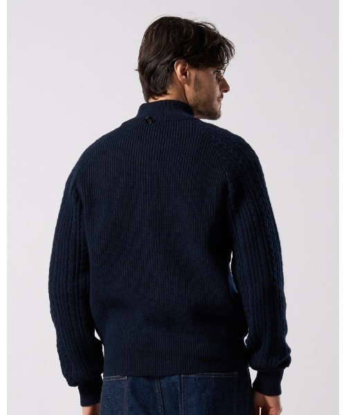 カーディガン lomond×powder zip-up knit メンズの画像