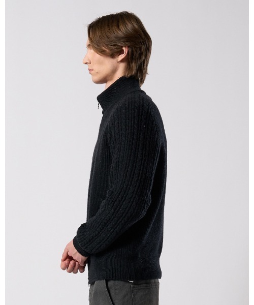 カーディガン lomond×powder zip-up knit メンズの画像