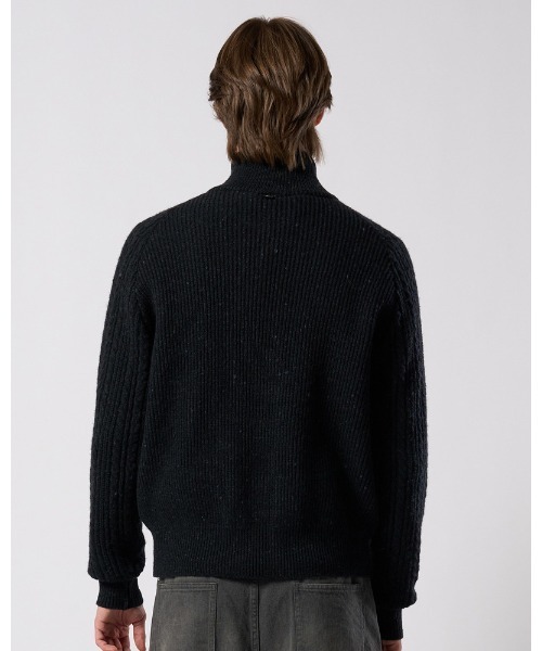 カーディガン lomond×powder zip-up knit メンズの画像