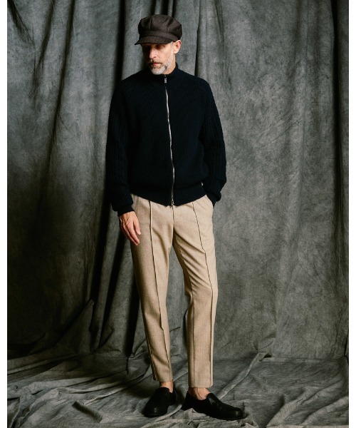 カーディガン lomond×powder zip-up knit メンズの画像