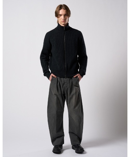 カーディガン lomond×powder zip-up knit メンズの画像