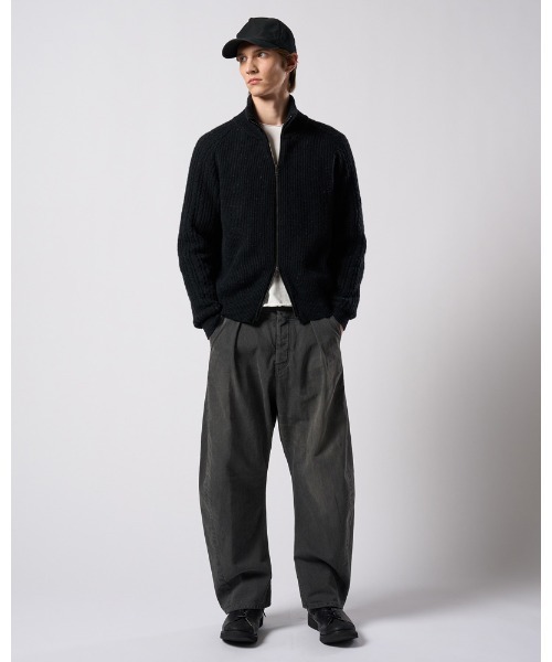 カーディガン lomond×powder zip-up knit メンズの画像