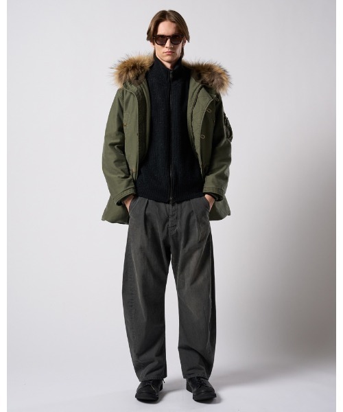 カーディガン lomond×powder zip-up knit メンズの画像