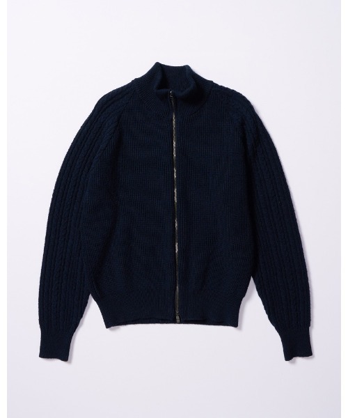 カーディガン lomond×powder zip-up knit メンズの画像