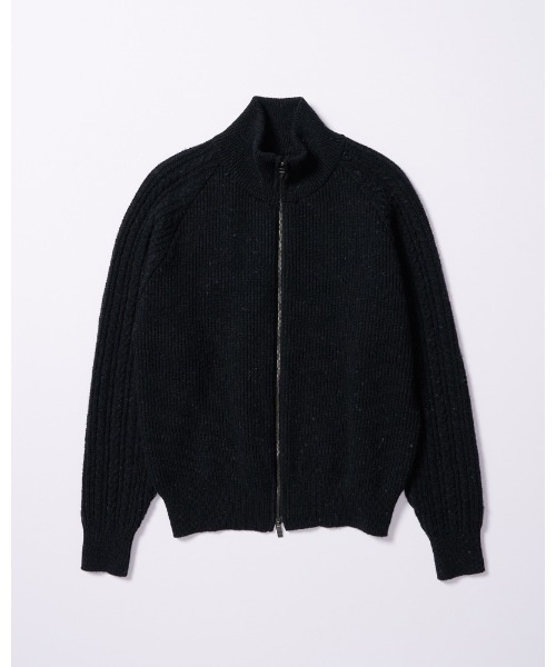 カーディガン lomond×powder zip-up knit メンズの画像