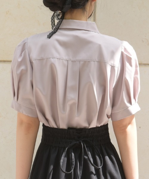 axes femme（アクシーズ ファム） ブラウス シャツ 半袖 チェーンタイ