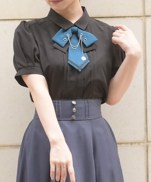 axes femme（アクシーズ ファム） ブラウス シャツ 半袖 チェーンタイ