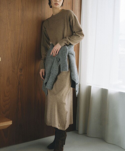 「BIANCA」 ニットワンピース 38 グレー レディース_画像4