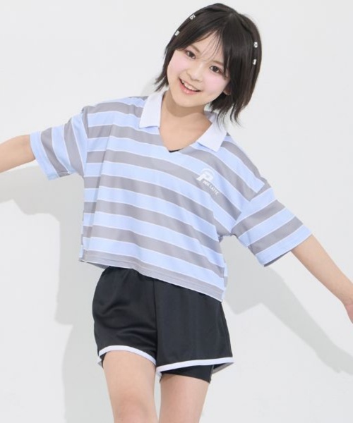 新品未使用タグ付き　完売カラー　PINK-latte 水着 140 PINK-latte（ピンクラテ） 水着 「SWIM」ラガーT＆スパッツ3P キッズ