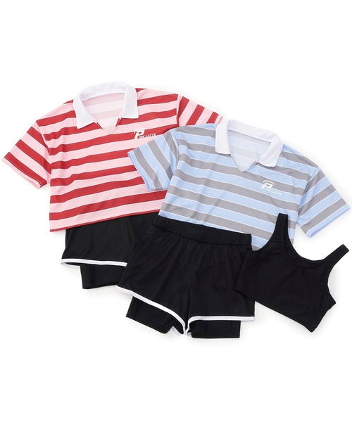 PINK-latte（ピンクラテ） 水着 「SWIM」ラガーT＆スパッツ3P キッズ