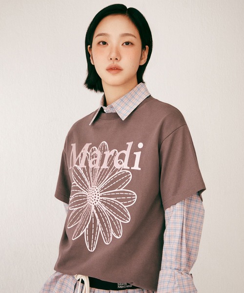「Mardi Mercredi」 半袖Tシャツ FREE ライトグレー レディース_画像2