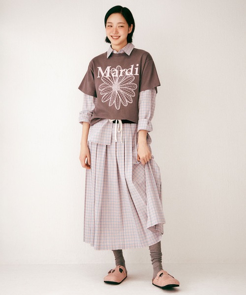 「Mardi Mercredi」 半袖Tシャツ FREE ライトグレー レディース_画像6