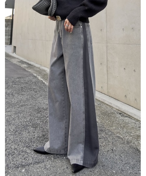 Re:EDIT（リエディ） デニムパンツ TALL グレー系その他 レディース