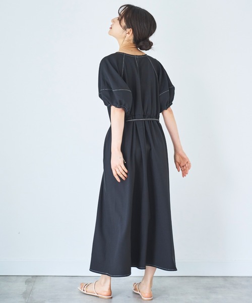 「mil」 半袖ワンピース X-SMALL ブラック レディース_画像4
