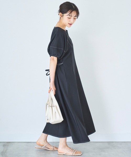「mil」 半袖ワンピース X-SMALL ブラック レディース_画像6