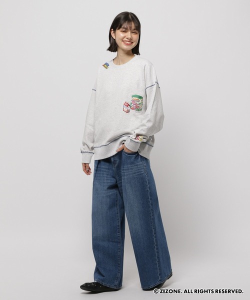 「niko and...」 スウェットカットソー「zizoneコラボ」 LARGE グレー レディース_画像2