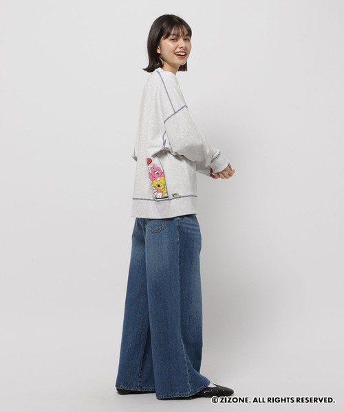 「niko and...」 スウェットカットソー「zizoneコラボ」 LARGE グレー レディース_画像3