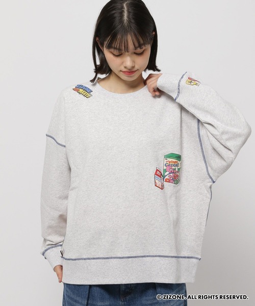 「niko and...」 スウェットカットソー「zizoneコラボ」 LARGE グレー レディース_画像4