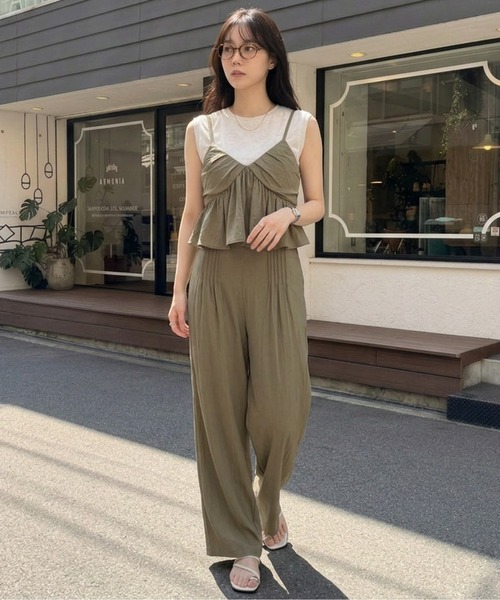 セットアップ 夏 ビスチェ＆ワイドパンツ レディース : ZOZOTOWN Yahoo