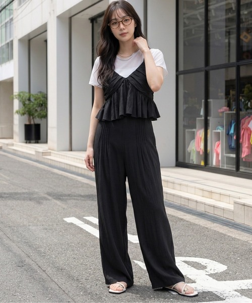 セットアップ 夏 ビスチェ＆ワイドパンツ レディース : ZOZOTOWN Yahoo