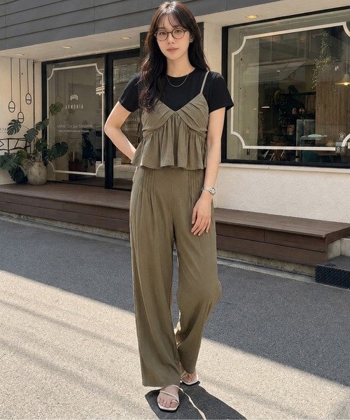 セットアップ 夏 ビスチェ＆ワイドパンツ レディース : ZOZOTOWN Yahoo
