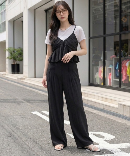 セットアップ 夏 ビスチェ＆ワイドパンツ レディース : ZOZOTOWN Yahoo