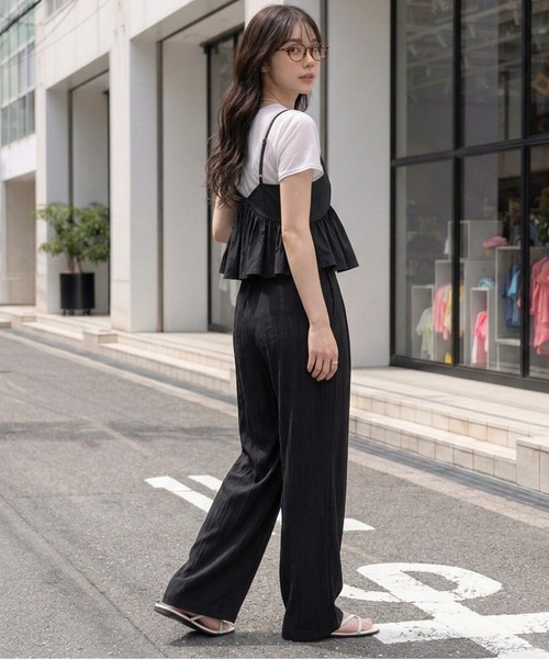 セットアップ 夏 ビスチェ＆ワイドパンツ レディース : ZOZOTOWN Yahoo